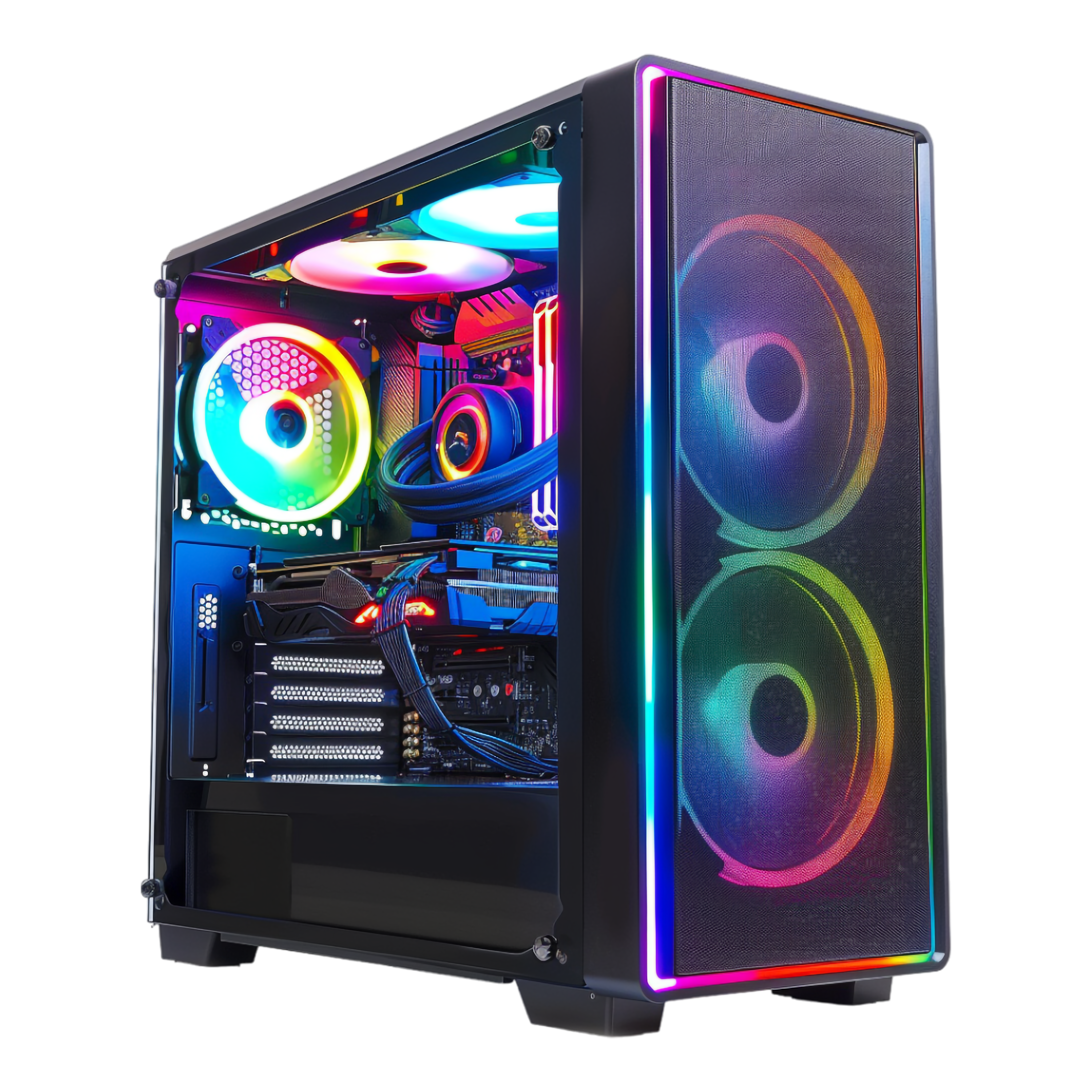 Ilustracija gejming opreme sa ljubičastim neonskim svetlom